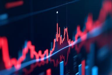 Imagen resumen de mercado bursátil con gráficos ascendentes